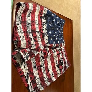 Cartoon Anime Print Men's Swim Trunks Size XL